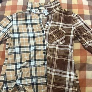 Tan and brown flannel